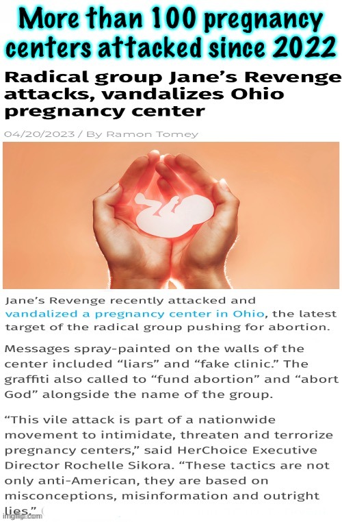 Pregnancy center attacks | image tagged in pregnancy center attacks | made w/ Imgflip meme maker