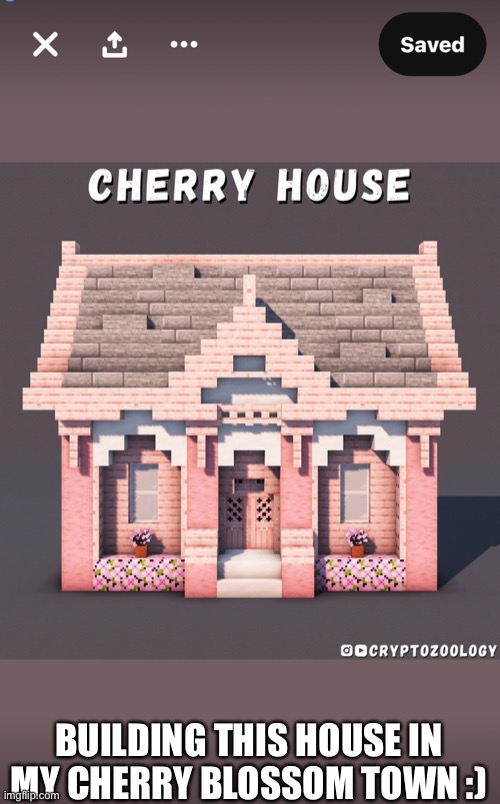 Its gonna be my little sis’s tea shop. She went SO insane when the new update dropped lmao | BUILDING THIS HOUSE IN MY CHERRY BLOSSOM TOWN :) | made w/ Imgflip meme maker