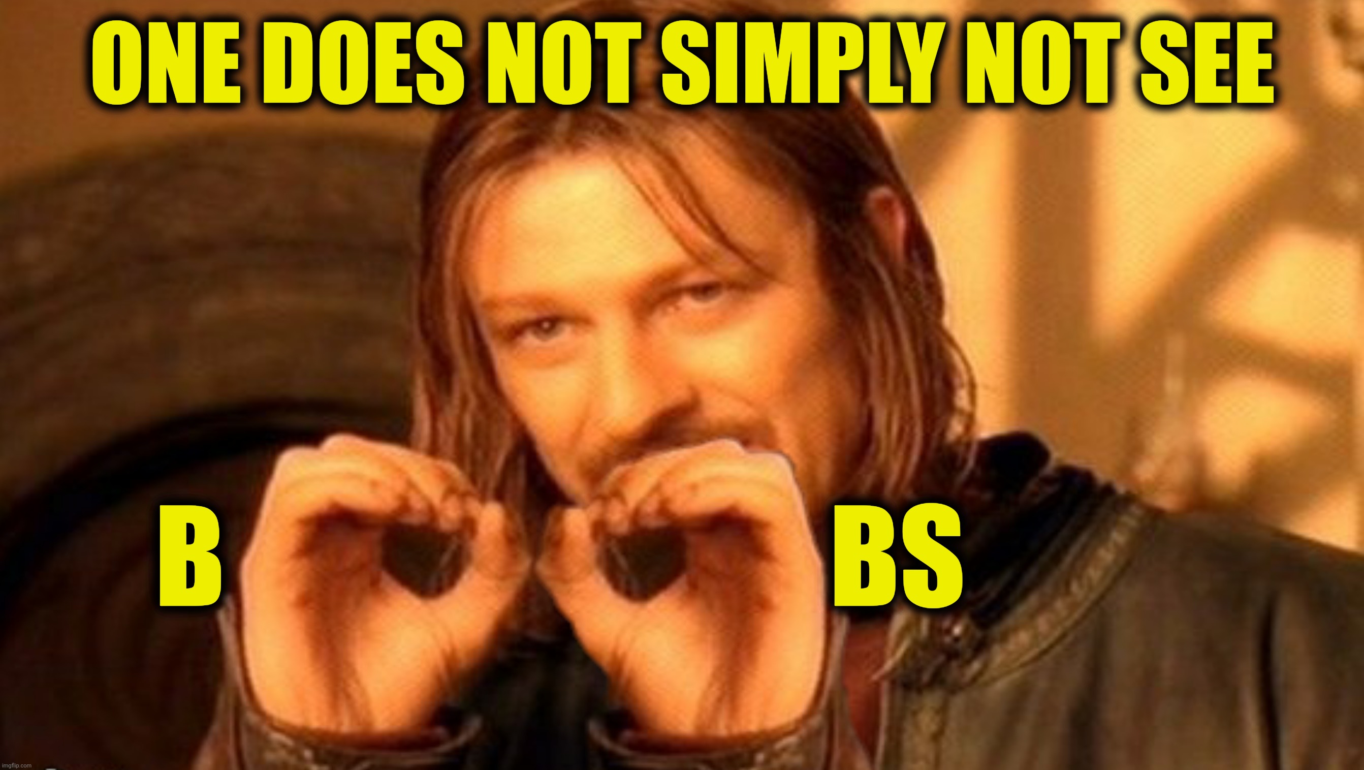 ONE DOES NOT SIMPLY NOT SEE B                           BS | made w/ Imgflip meme maker