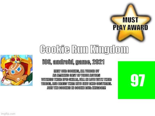 Cookie Run Kingdom Review | made w/ Imgflip meme maker