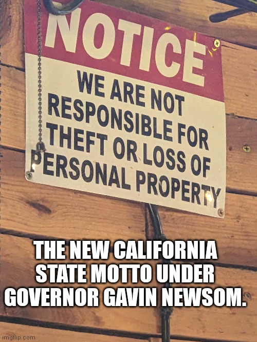 Gruesome Newsom | THE NEW CALIFORNIA STATE MOTTO UNDER GOVERNOR GAVIN NEWSOM. | image tagged in california | made w/ Imgflip meme maker