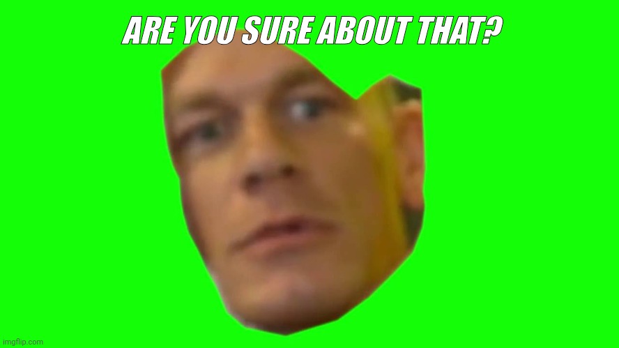 Are you sure about that? (Cena) | ARE YOU SURE ABOUT THAT? | image tagged in are you sure about that cena | made w/ Imgflip meme maker