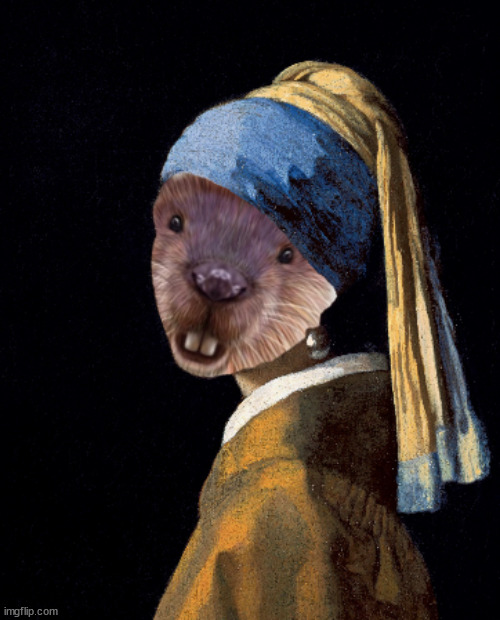 Hirsute Girl with a Severe Overbite and a Pearl Earring | image tagged in beaver,hairy,pearl,teeth,funny,memes | made w/ Imgflip meme maker