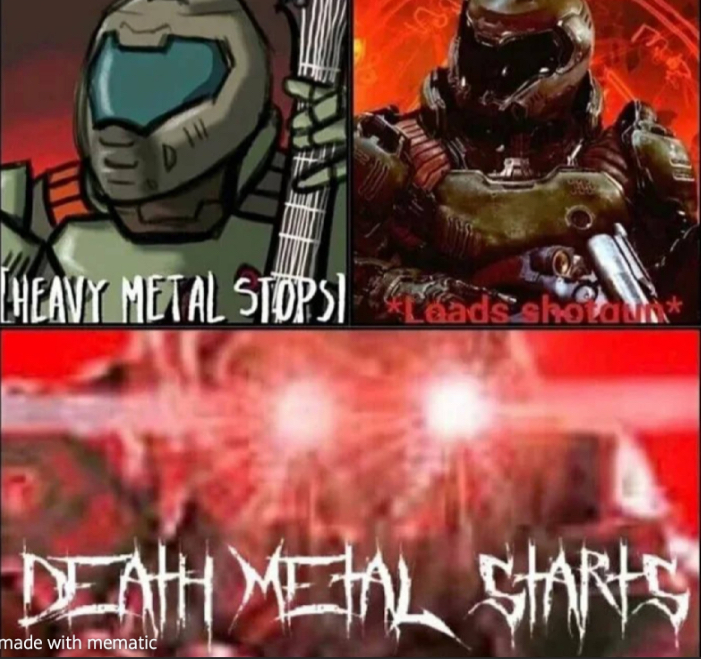 High Quality Heavy metal stops death metal starts Blank Meme Template
