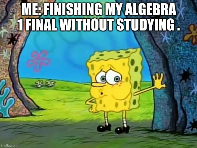 I did it today. | ME: FINISHING MY ALGEBRA 1 FINAL WITHOUT STUDYING . | image tagged in naked and tired,finals,school,high school | made w/ Imgflip meme maker