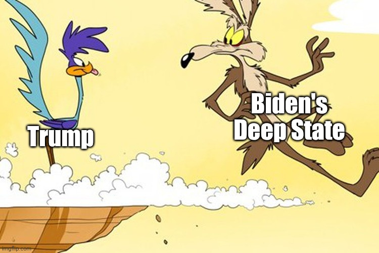 Mr Trump the Deep Stateis after you... | Biden's
Deep State; Trump | image tagged in trump,biden | made w/ Imgflip meme maker