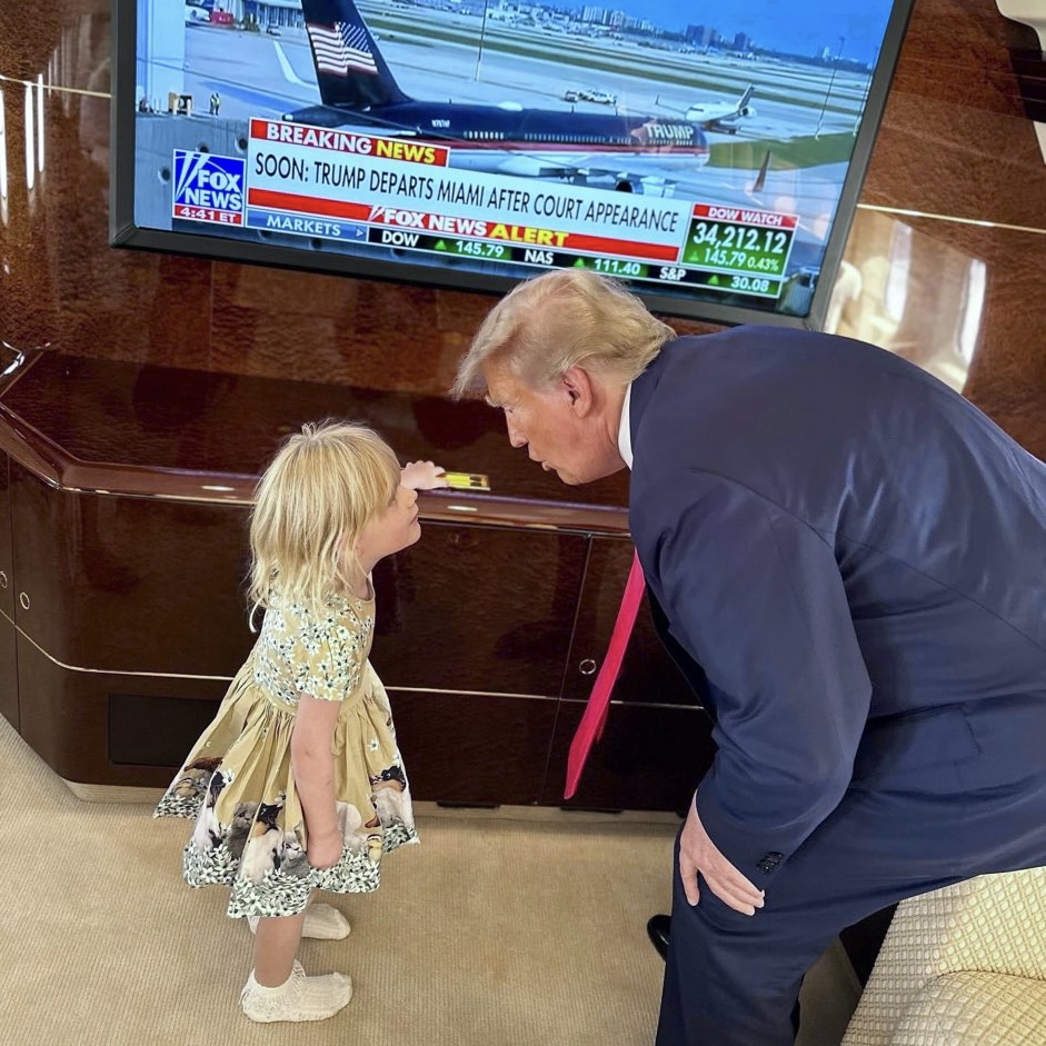 High Quality Trump & granddaughter Blank Meme Template