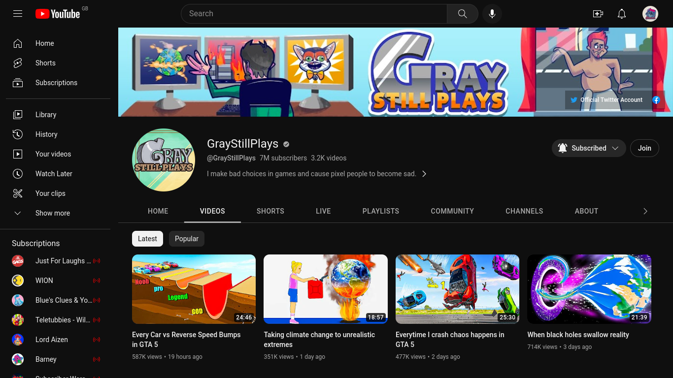 Gray Reached 7M Subscribers! Blank Meme Template
