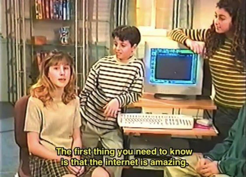 OLD TV KIDS: "THE INTERNET IS AMAZING" Blank Meme Template