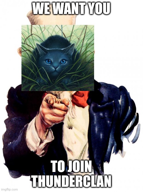 Uncle Sam Meme | WE WANT YOU; TO JOIN THUNDERCLAN | image tagged in memes,uncle sam | made w/ Imgflip meme maker