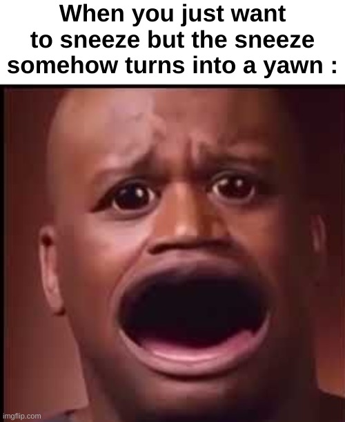 Am I the only one ? | When you just want to sneeze but the sneeze somehow turns into a yawn : | image tagged in memes,funny,relatable,sneeze,yawn,front page plz | made w/ Imgflip meme maker