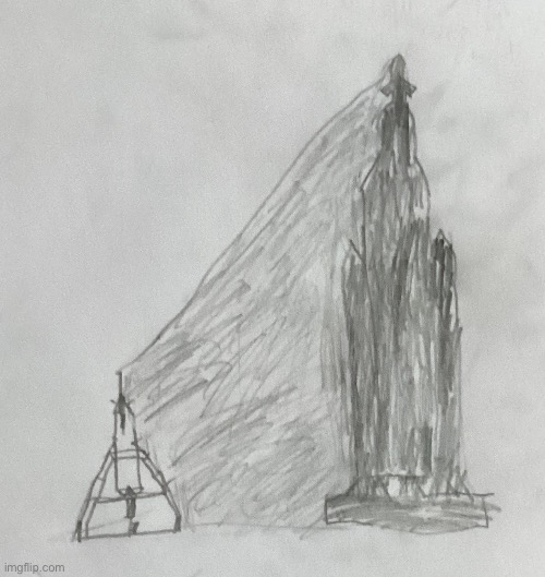 random sketch of the first liquid fuel rocket | made w/ Imgflip meme maker