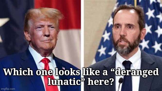 “deranged lunatic” | Which one looks like a “deranged
 lunatic” here? | image tagged in dump trump,criminals | made w/ Imgflip meme maker