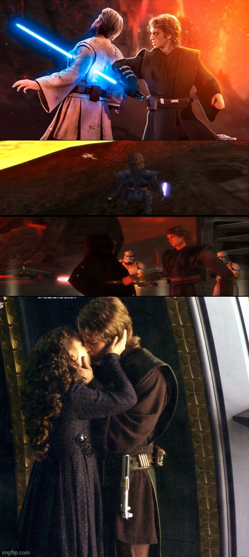 Revenge of the Sith  (Alternate Ending) | image tagged in star wars | made w/ Imgflip meme maker