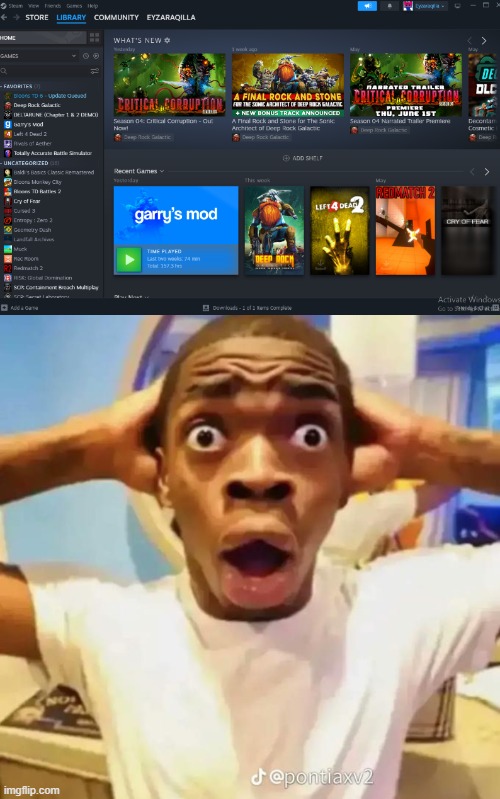 THEY CHANGED THE STEAM LAYOUT AND IT'S SO COOL | image tagged in shocked black guy | made w/ Imgflip meme maker