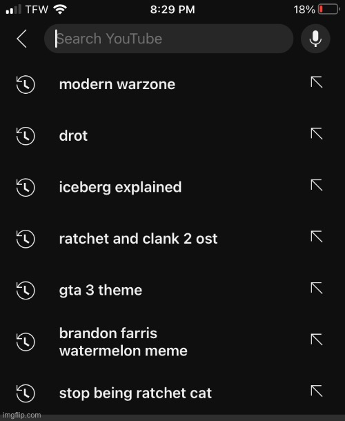 YouTube history reveal, but it’s not just 3 searches | made w/ Imgflip meme maker