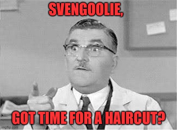 svengoolie, got time for a haircut? | SVENGOOLIE, GOT TIME FOR A HAIRCUT? | image tagged in floyd lawson | made w/ Imgflip meme maker