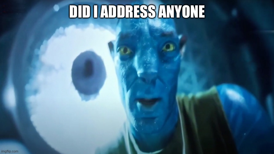 Staring Avatar Guy | DID I ADDRESS ANYONE | image tagged in staring avatar guy | made w/ Imgflip meme maker