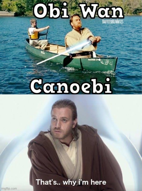 Canoebing | image tagged in thats why im here,canoe,paddling,light saber | made w/ Imgflip meme maker