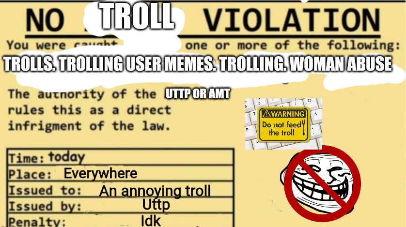 High Quality No troll violation Blank Meme Template