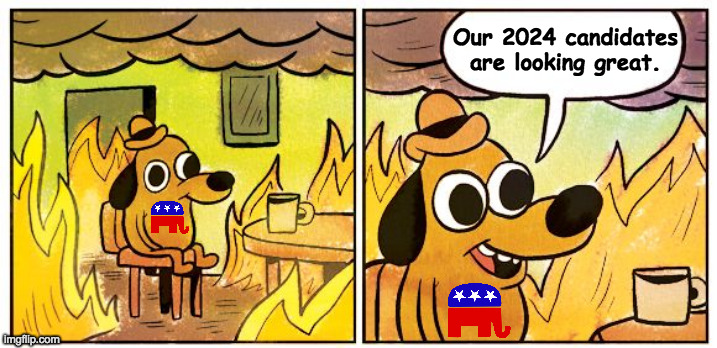 "Some of the people all of the time." | Our 2024 candidates
are looking great. | image tagged in memes,this is fine,some of the people all of the time | made w/ Imgflip meme maker