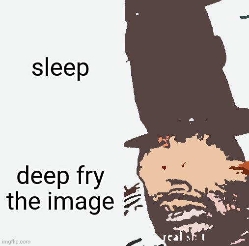 Sleeping Shaq | sleep; deep fry the image | image tagged in memes,sleeping shaq | made w/ Imgflip meme maker