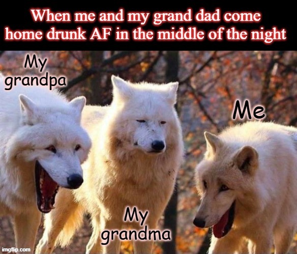 Visiting the relatives | image tagged in memes,humor,family,relatives,drunk,wolf | made w/ Imgflip meme maker