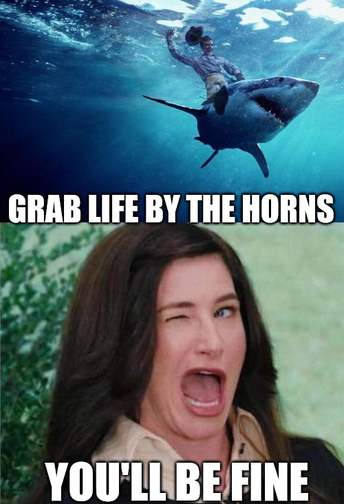 GRAB LIFE BY THE HORNS; YOU'LL BE FINE | made w/ Imgflip meme maker