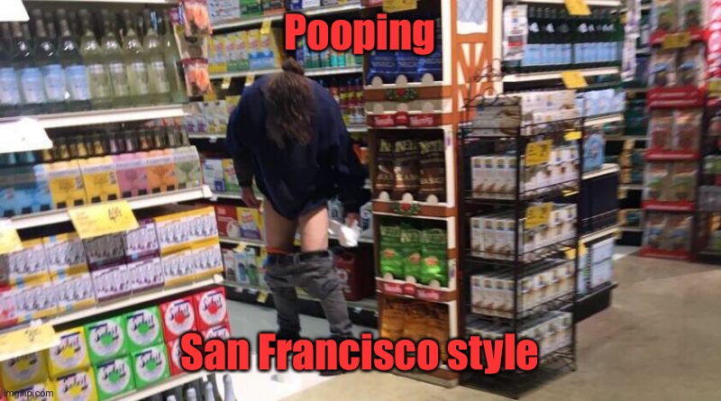 San Diego homeless Poops | Pooping San Francisco style | image tagged in san diego homeless poops | made w/ Imgflip meme maker