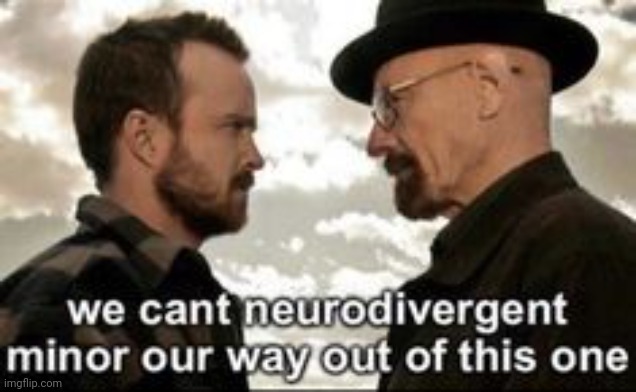 we cant neurodivergent minor our way out of this one | image tagged in we cant neurodivergent minor our way out of this one | made w/ Imgflip meme maker