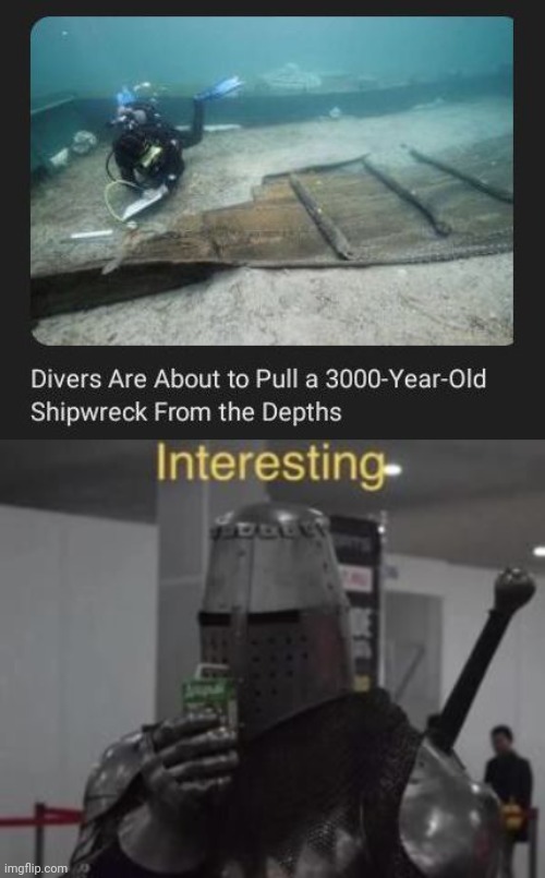 3000 yr old shipwreck | image tagged in interesting,shipwreck,memes,meme,divers,depths | made w/ Imgflip meme maker