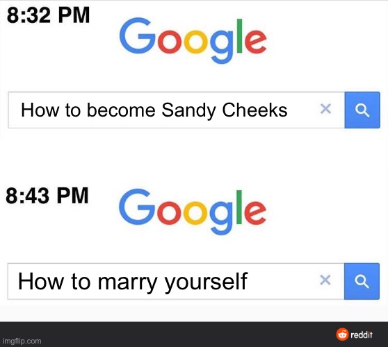 Sandy | How to become Sandy Cheeks; How to marry yourself | image tagged in 8 32 google search | made w/ Imgflip meme maker