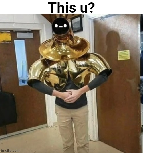 Posting this here because I'm banned from Unsubmitted Images | This u? | image tagged in - tuba merchant | made w/ Imgflip meme maker