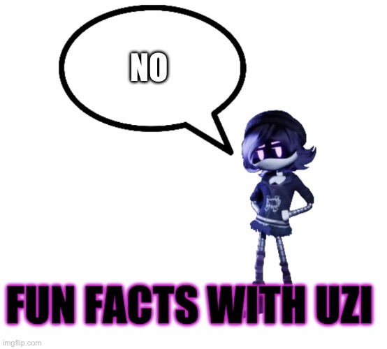 Fun facts with Uzi | NO | image tagged in fun facts with uzi | made w/ Imgflip meme maker