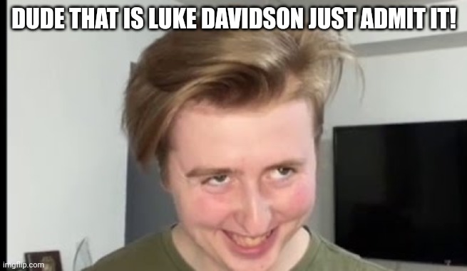 That is Luke Davidson! | DUDE THAT IS LUKE DAVIDSON JUST ADMIT IT! | image tagged in the face | made w/ Imgflip meme maker