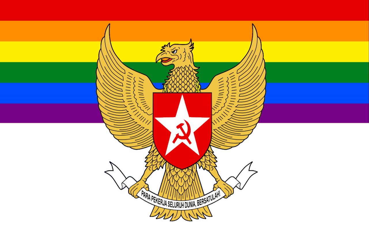High Quality LGBT Communist Indonesia flag Blank Meme Template
