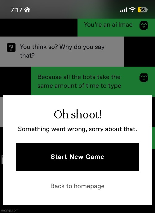 The ai quit the game lmao | made w/ Imgflip meme maker