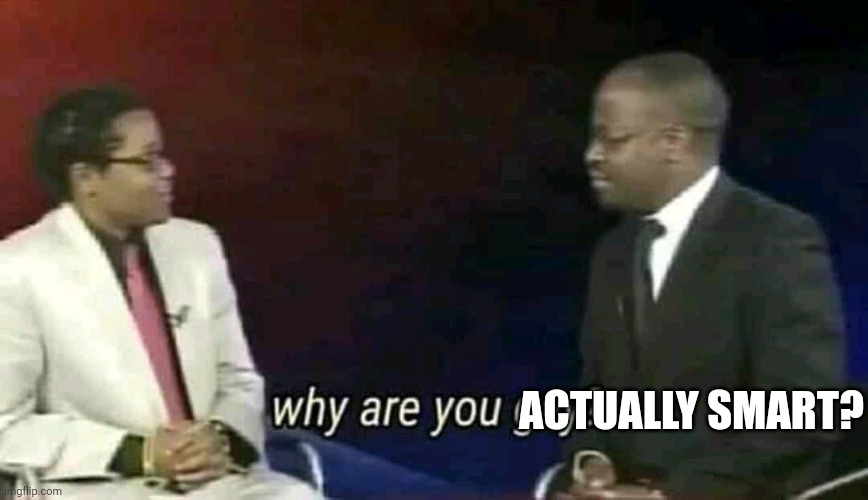 Why are you gay? | ACTUALLY SMART? | image tagged in why are you gay | made w/ Imgflip meme maker