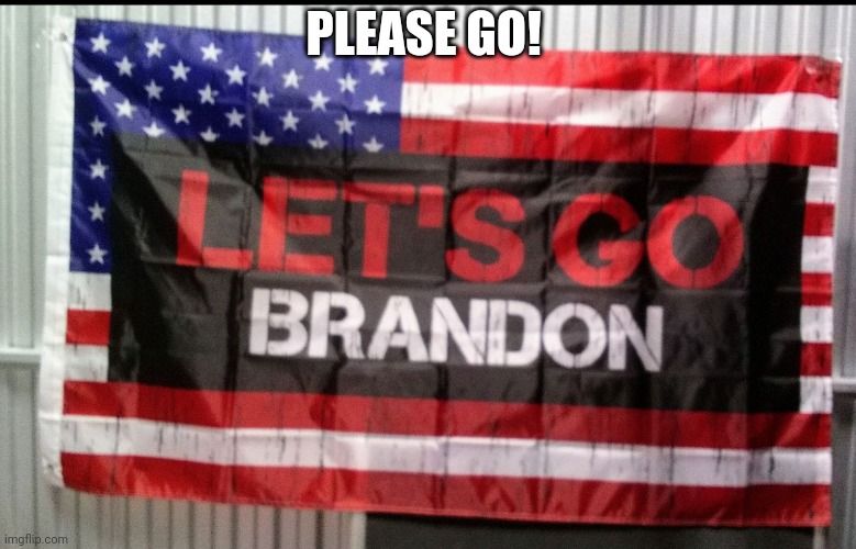 Let's go Brandon | PLEASE GO! | image tagged in let's go brandon | made w/ Imgflip meme maker