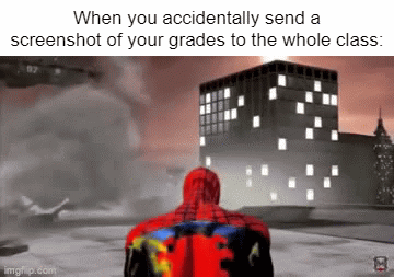 Why did I even take a screenshot in the first place? | When you accidentally send a screenshot of your grades to the whole class: | image tagged in gifs,school,so true memes,relatable memes,memes,funny | made w/ Imgflip video-to-gif maker