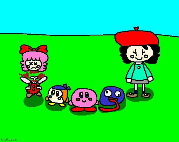 Kirby cast fanart | image tagged in kirby,fanart,cute,gore,parody,funny | made w/ Imgflip meme maker
