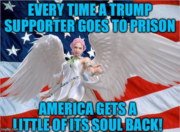 EVERY TIME A TRUMP SUPPORTER GOES TO PRISON; AMERICA GETS A LITTLE OF ITS SOUL BACK! | made w/ Imgflip meme maker