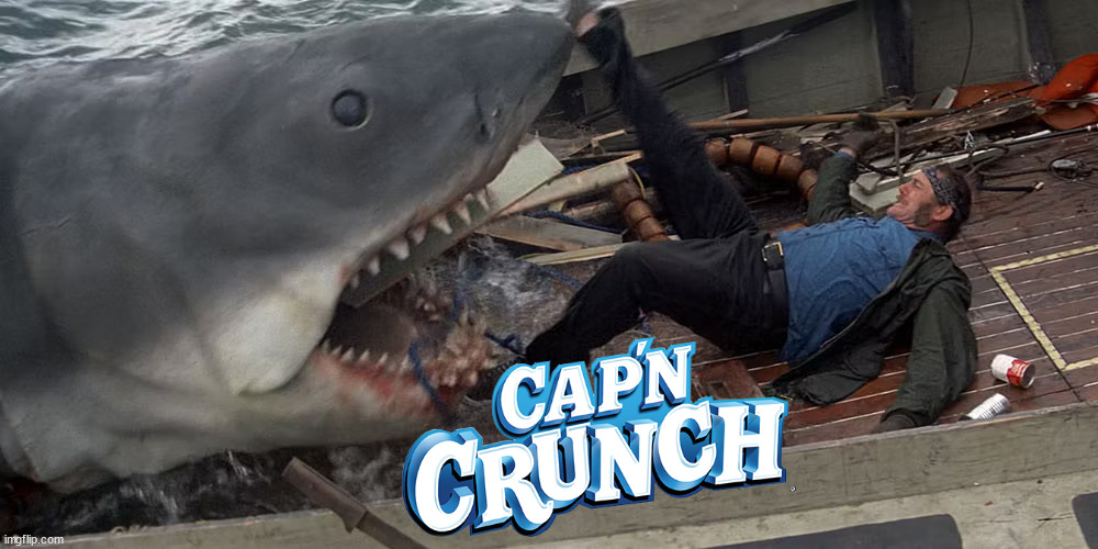 Cap'n Crunch 1975 | image tagged in funny,shark | made w/ Imgflip meme maker
