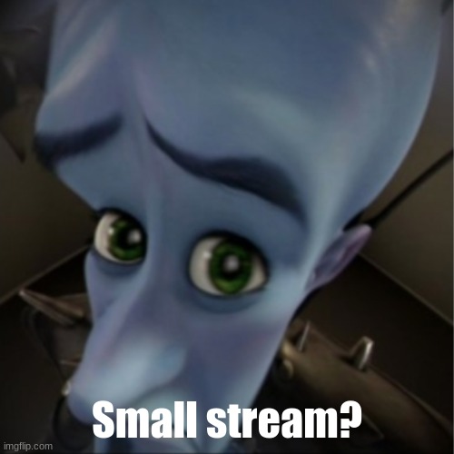 title | Small stream? | image tagged in megamind peeking | made w/ Imgflip meme maker