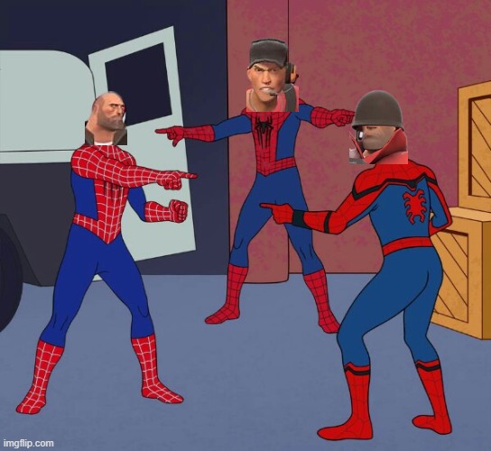 Spider Man Triple | image tagged in spider man triple | made w/ Imgflip meme maker