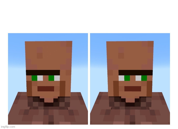 Villager looking right and left | image tagged in villager looking right and left | made w/ Imgflip meme maker