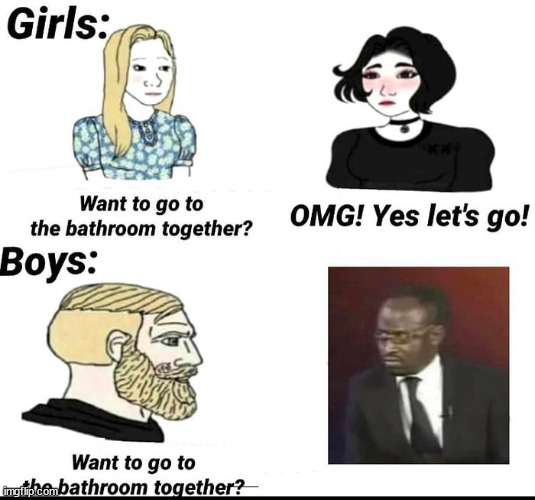 Boys vs Girls meme bathroom | image tagged in bathroom,boys vs girls,memes,funny | made w/ Imgflip meme maker