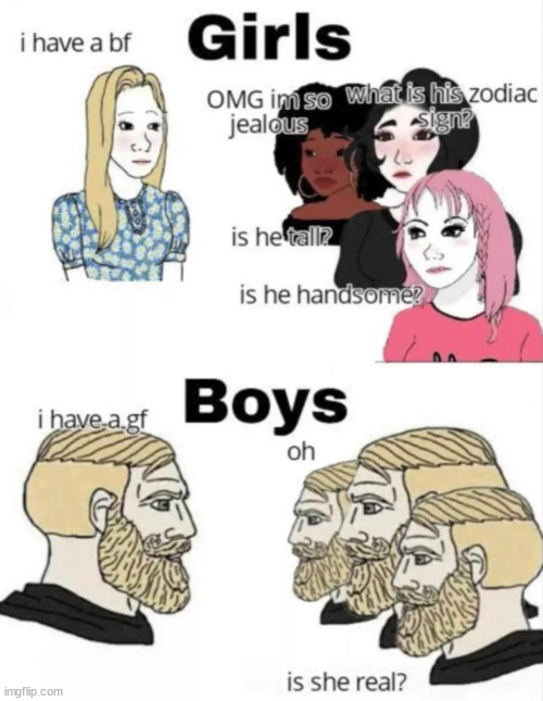 Boys vs Girls dating | image tagged in boys vs girls,bf,gf,best meme,funny | made w/ Imgflip meme maker