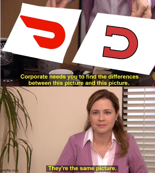 Same color, same letter. | image tagged in memes,they're the same picture,doordash,daily dose of internet,apps,youtube | made w/ Imgflip meme maker