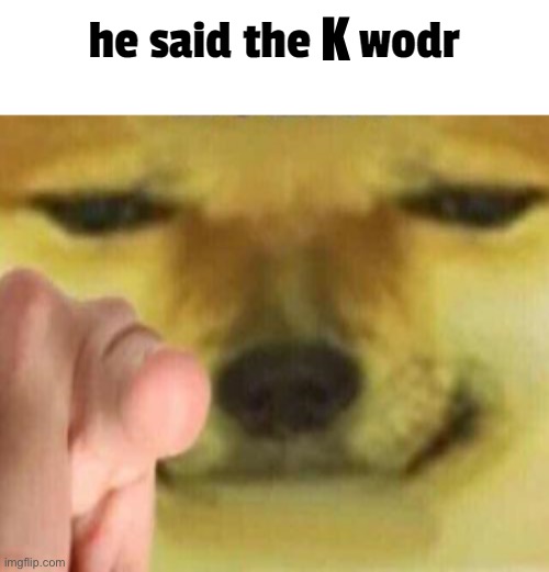 he said the n wodr | K | image tagged in he said the n wodr | made w/ Imgflip meme maker